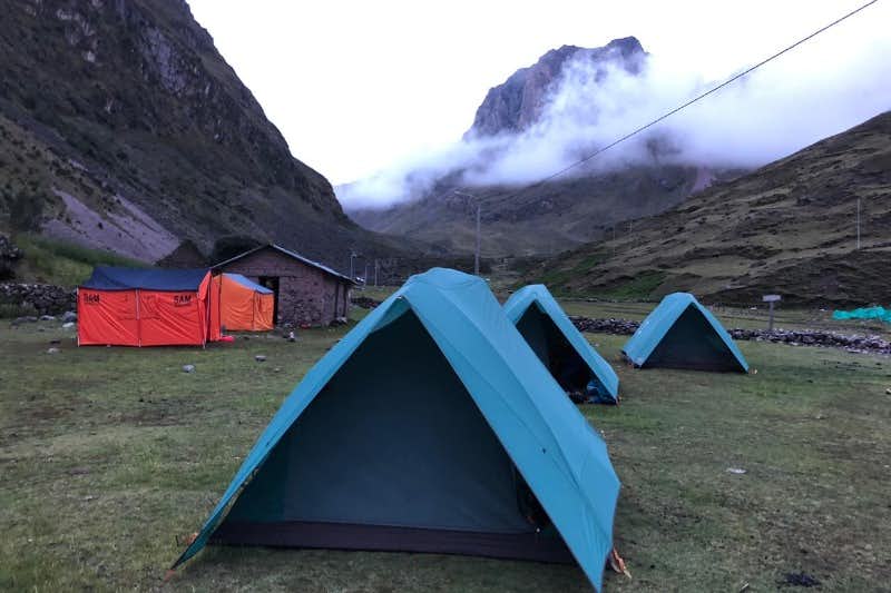Camping und Essen auf dem Inka-Pfad